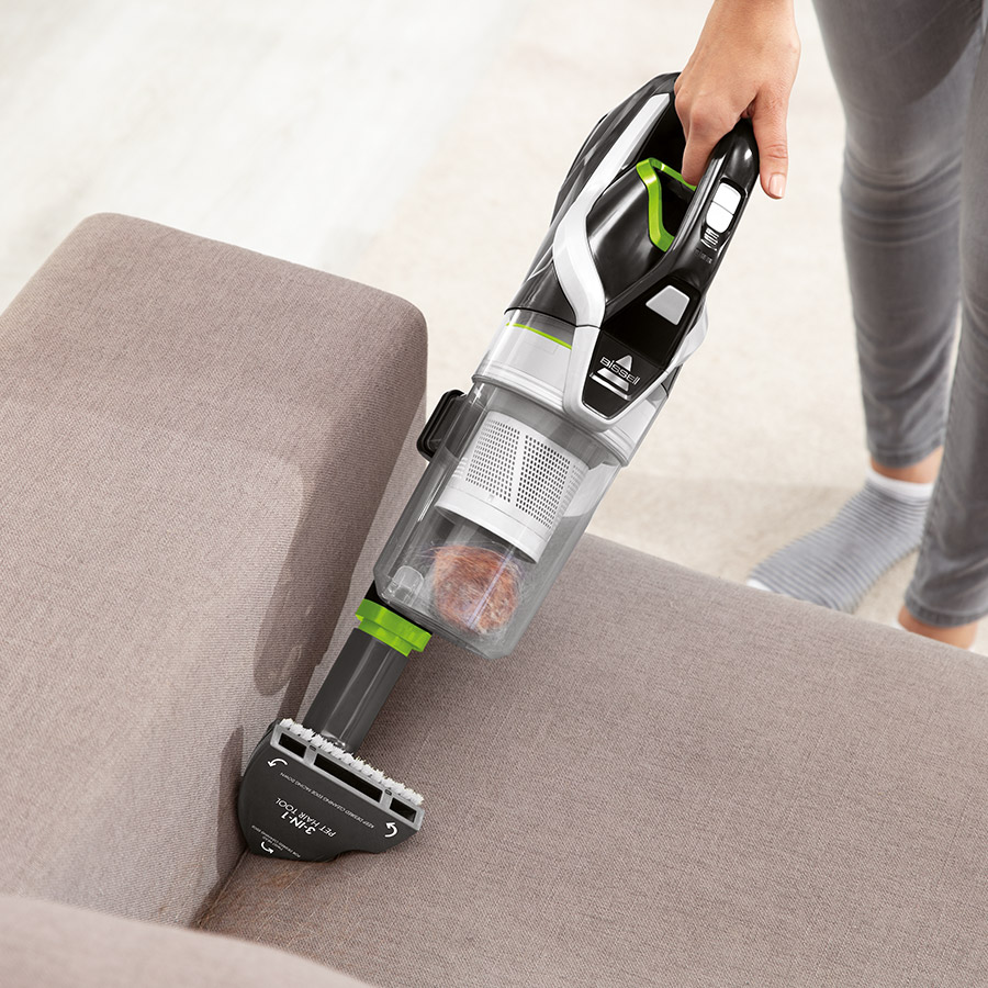 Beinhaltet einen 3-in-1-Polsterreinigungsaufsatz speziell für Haustierhaare