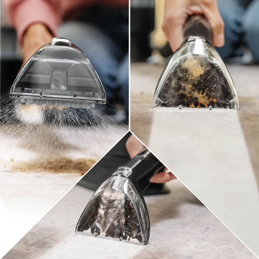 Sprühen, Schrubben und Saugen in Einem