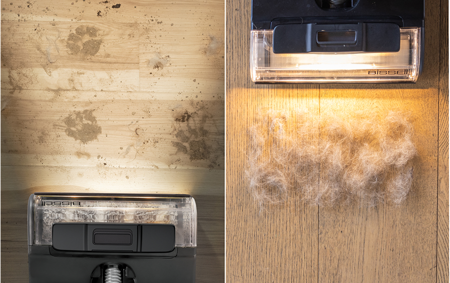 Die FurFinder™-Scheinwerfertechnologie hilft 9x mehr Tierhaare zu sehen